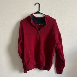 Red Zip Up Sweater